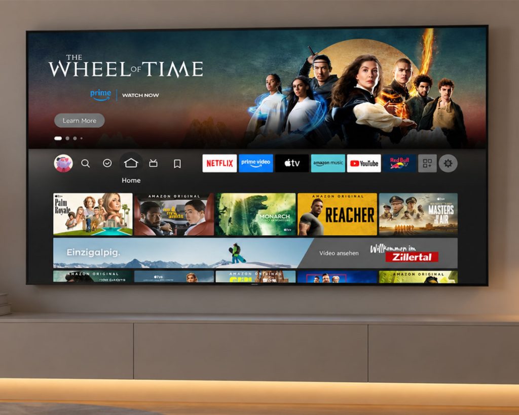 Amazon Fire TV Startbildschirm mit eingeblendeter Werbeanzeige