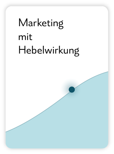Badge „Marketing mit Hebelwirkung“ mit Wachstumskurve