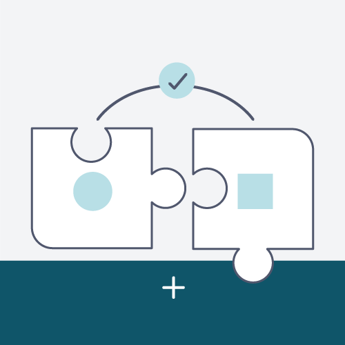 Icon Kooperation: zwei Puzzleteile